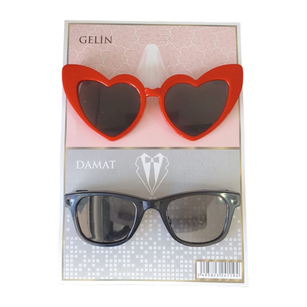 GELİN & DAMAT GÖZLÜK SET KIRMIZI