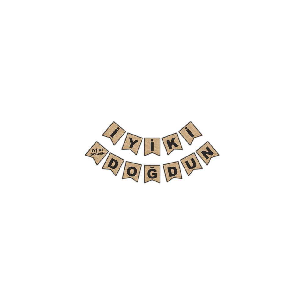 BANNER İYİKİ DOĞDUN ÇUVAL GÖRÜNÜMLÜ NATUREL P1-300