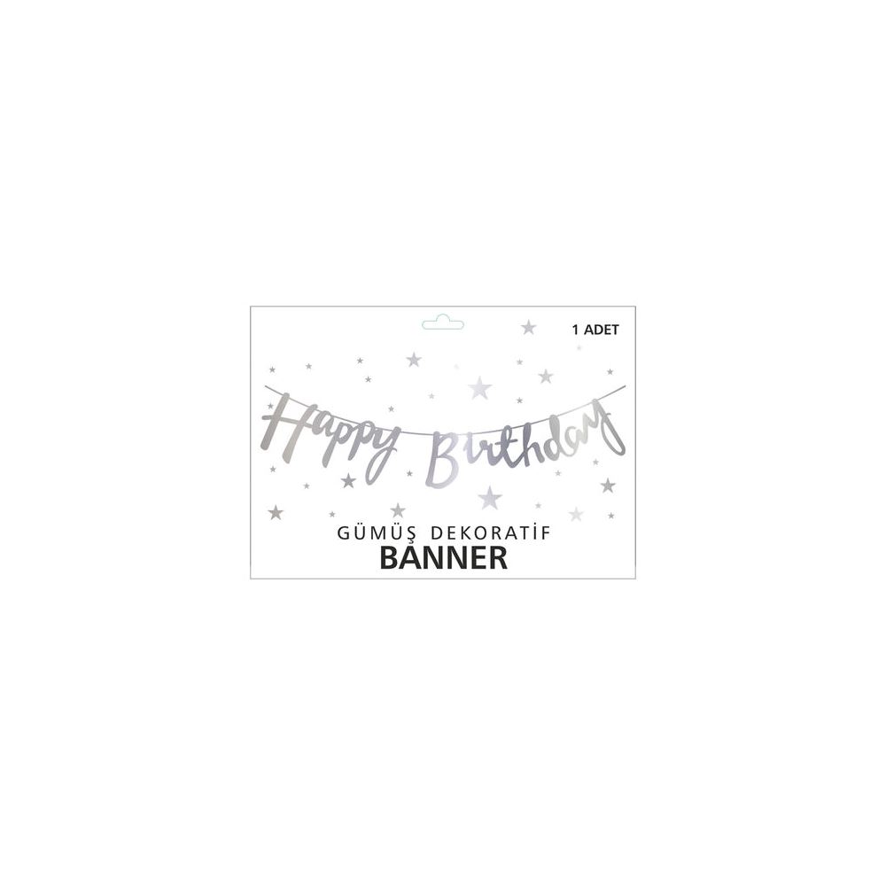 BANNER HAPPY BRITHDAY METALİZE GÜMÜŞ PK:1 KL:300