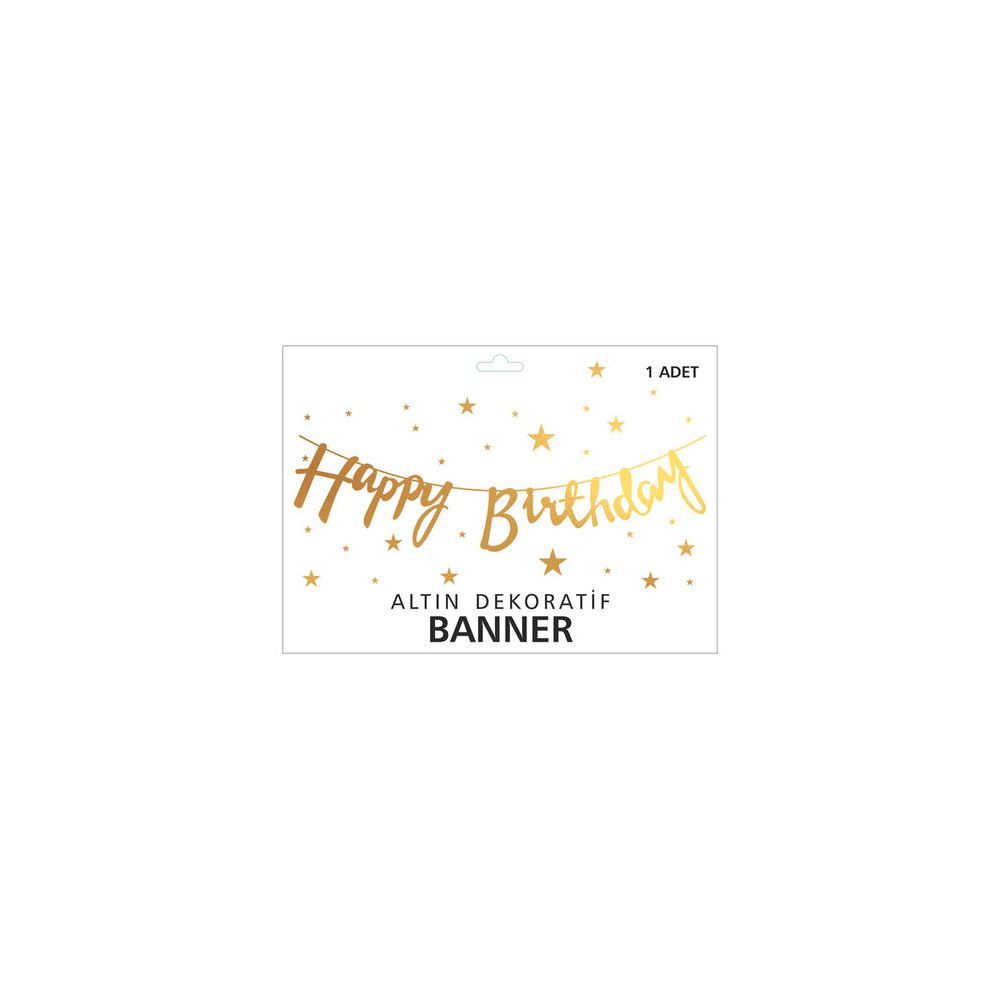 BANNER HAPPY BRITHDAY METALİZE ALTIN PK:1 KL:300