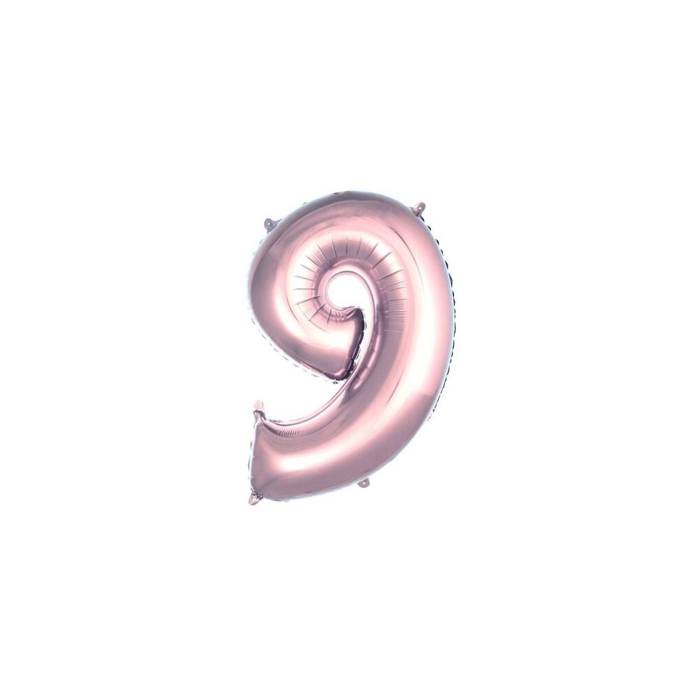 9- RAKAM SİYAH RENK BALON 36 cm Rose Gold 