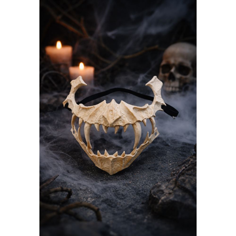 Parti Malzemesi Halloween Korku Maskesi Dişli Canavar Ağız Maskesi Cosplay Parti Maskesi 17 cm