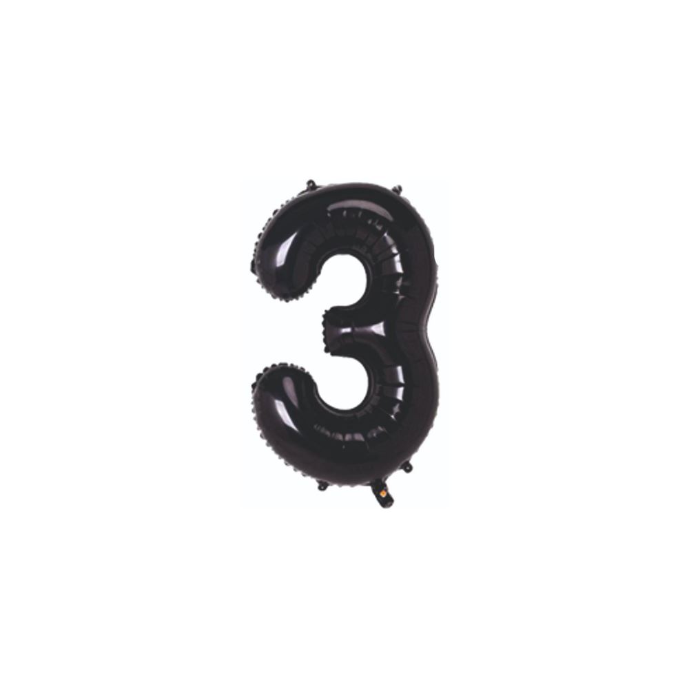 3- RAKAM SİYAH RENK BALON 