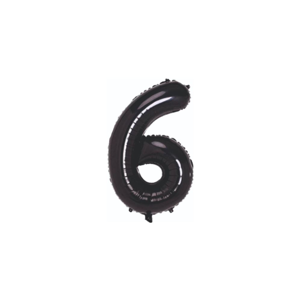 6- RAKAM SİYAH RENK BALON 