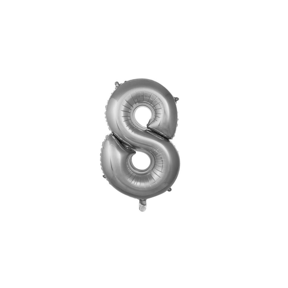 8- RAKAM GÜMÜŞ RENK BALON 
