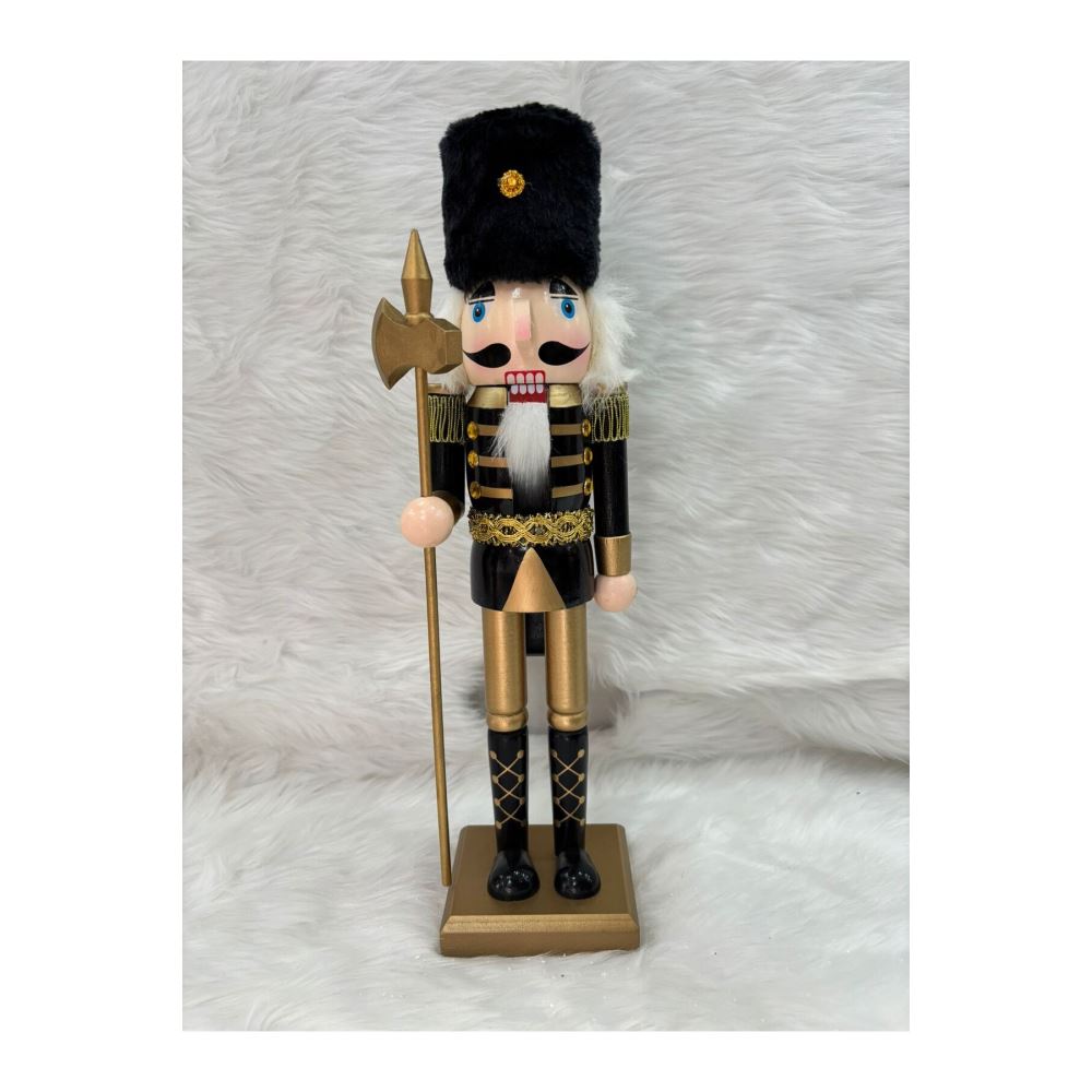 Dekoratif Ahşap Kurşun Asker Biblo 25 cm – Yılbaşı & Noel Süsleme Figürü Kahverengi