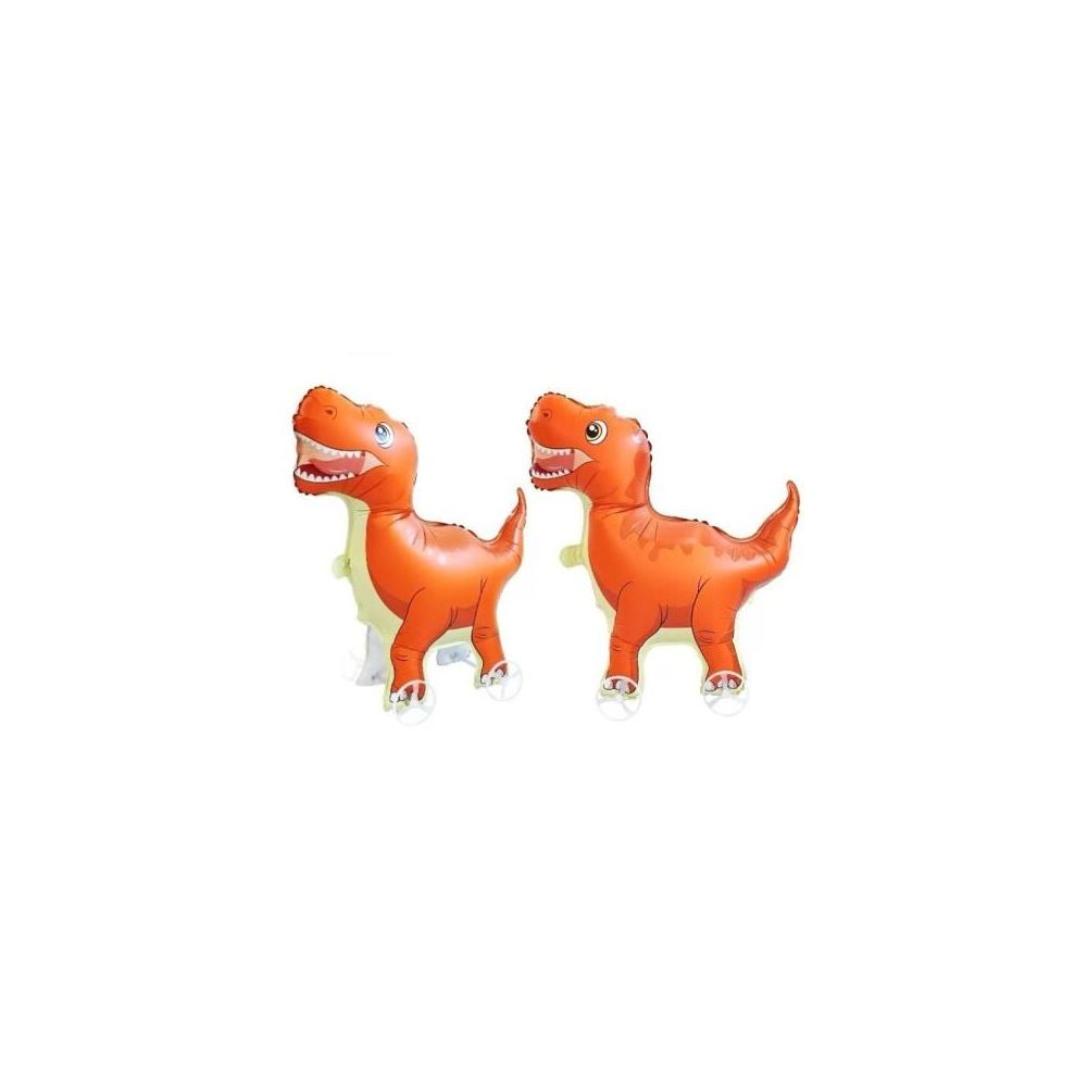TEKERLEKLİ T-REX DİNAZOR TURUNCU FOLYO BALON