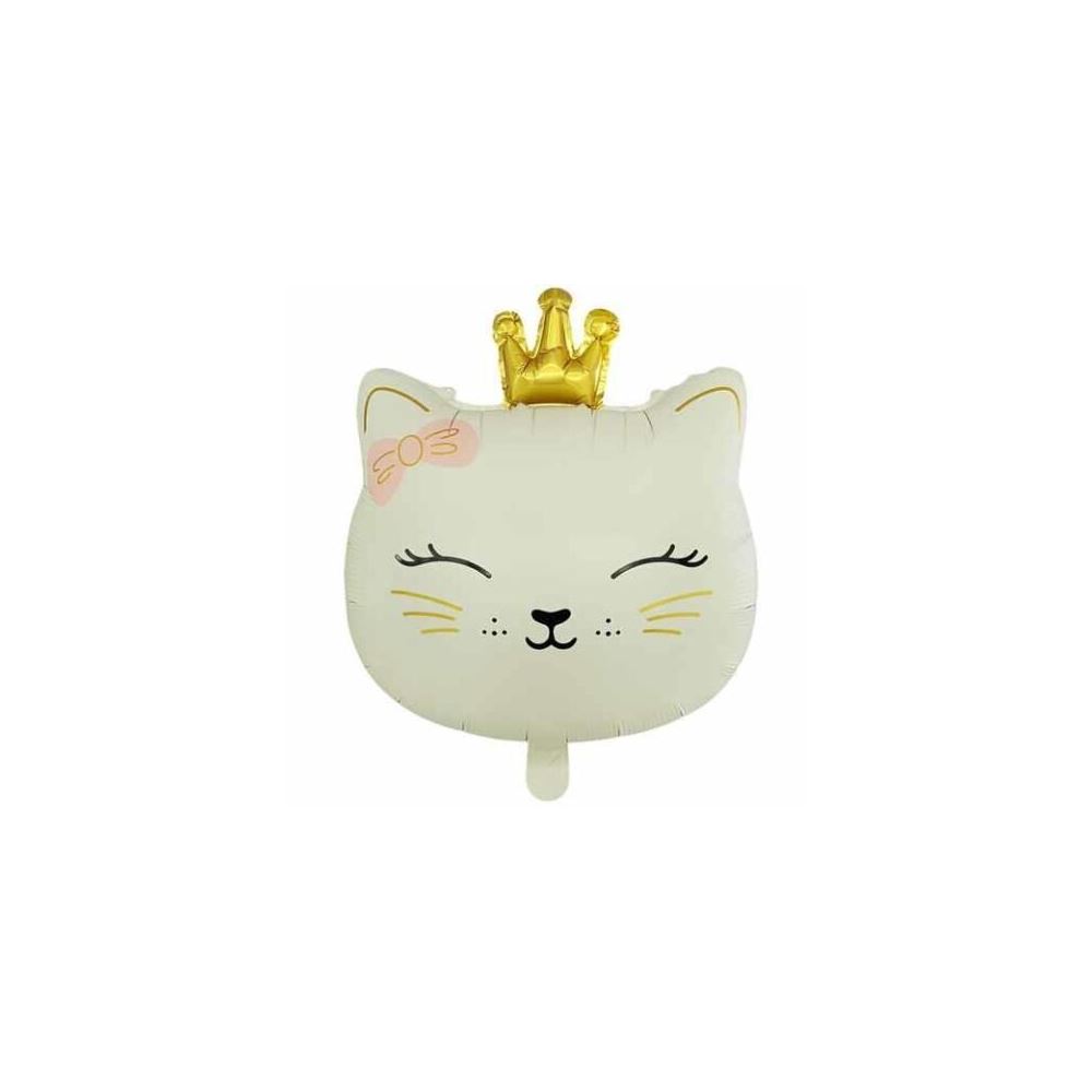 KEDİ KAFA KREM RENK FOLYO BALON 46,5*60,5