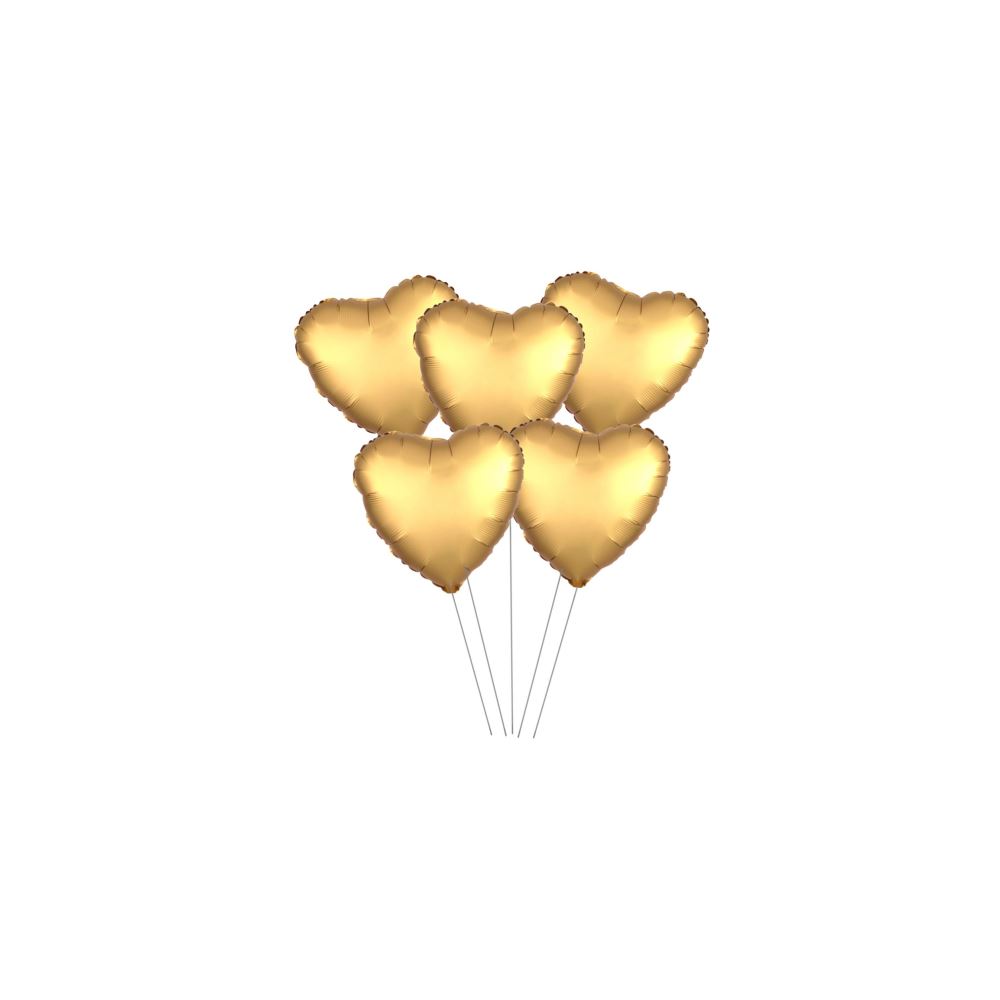 5 Lİ 15 İNÇ KALP GOLD FOLYO BALON
