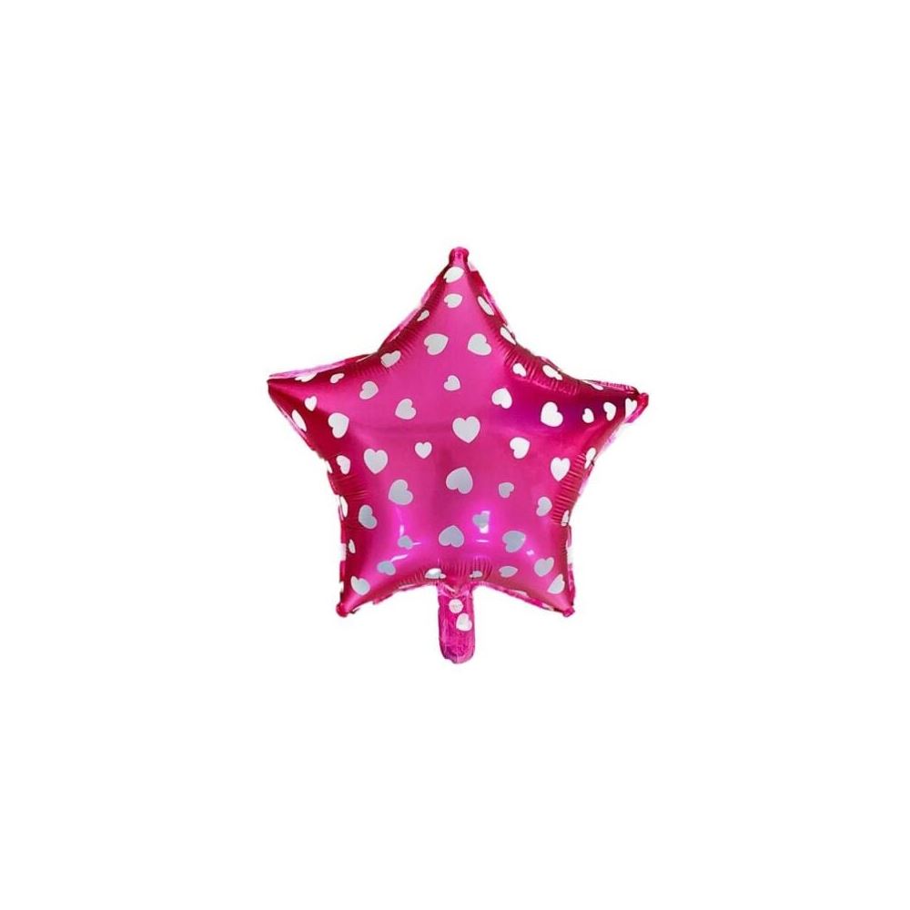 18 İNC YILDIZ PUANLI PEMBE FOLYO BALON
