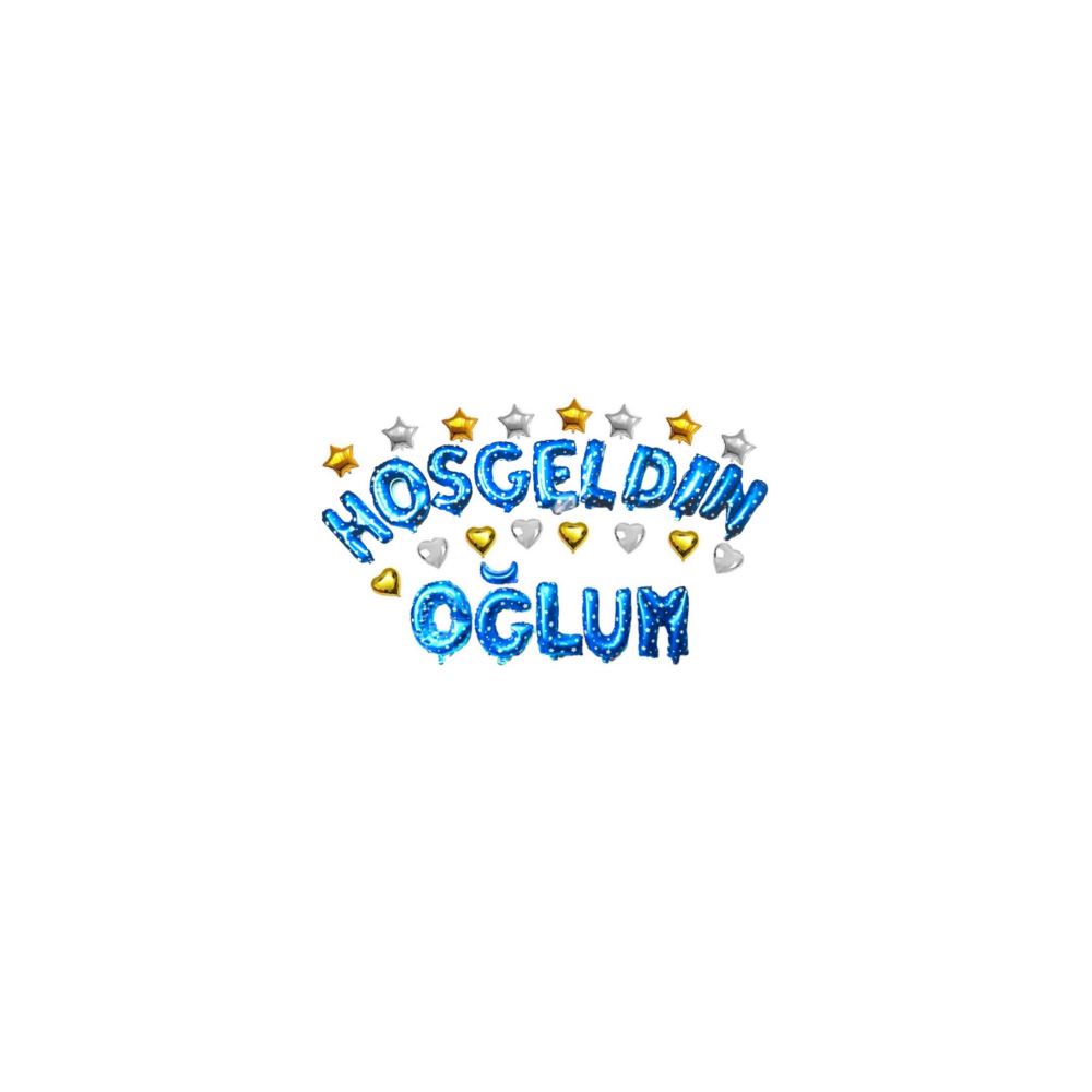 KALPLİ HOŞGELDİN OĞLUM MAVİ SET BALON