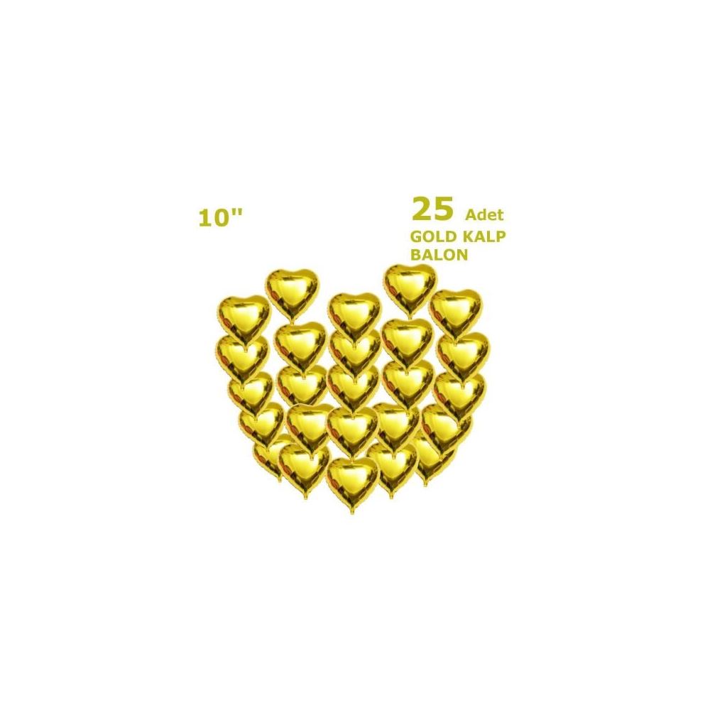 25 KALPLİ 10 İNC GOLD RENK SET BALON