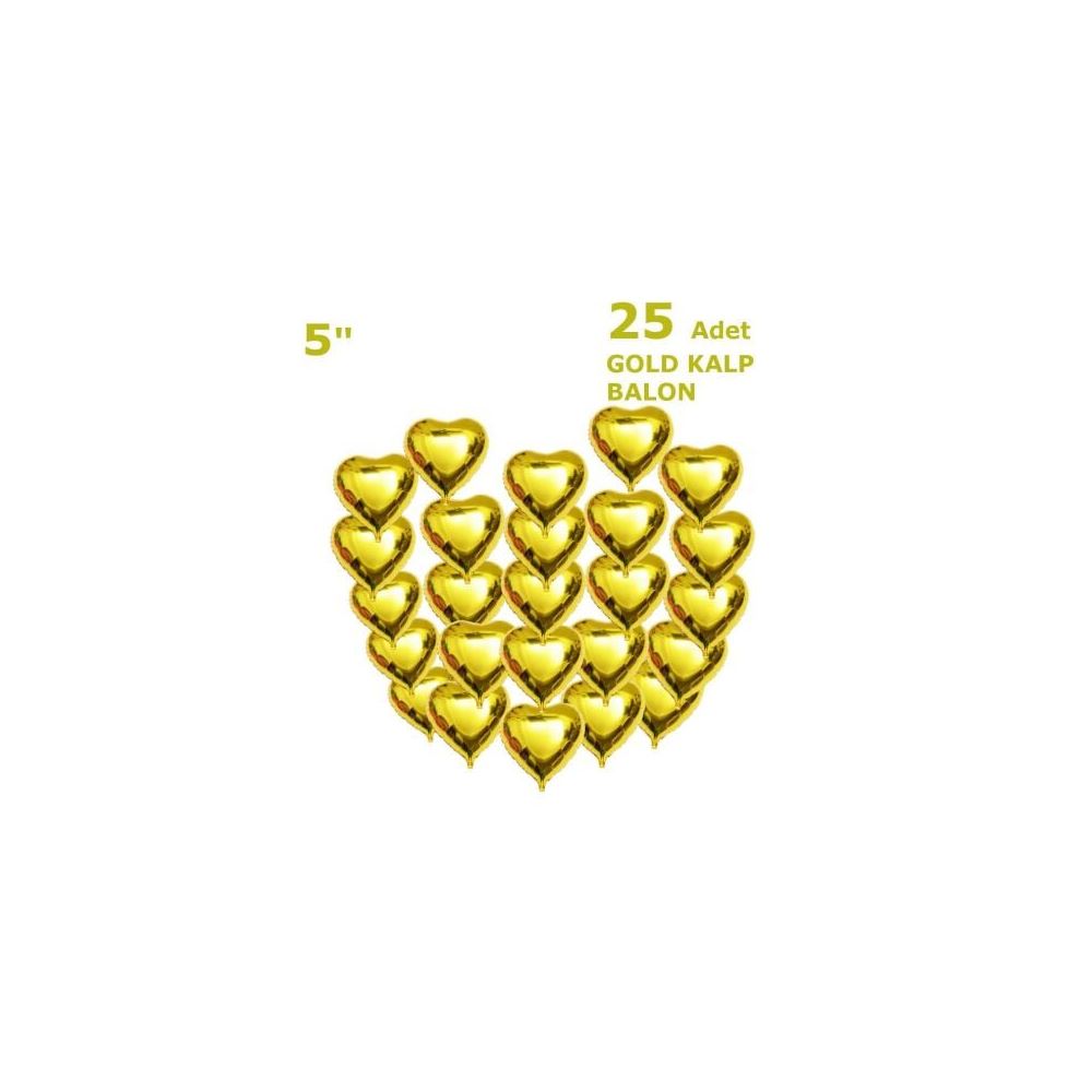 25 KALPLİ 5 İNC KALP GOLD SET BALON